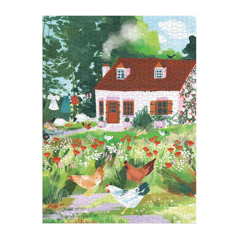 Galison Cottage Wildflowers - 1000 Piece Jigsaw Puzzle Featuring Beautiful Artwork of English Country Living - Image 4